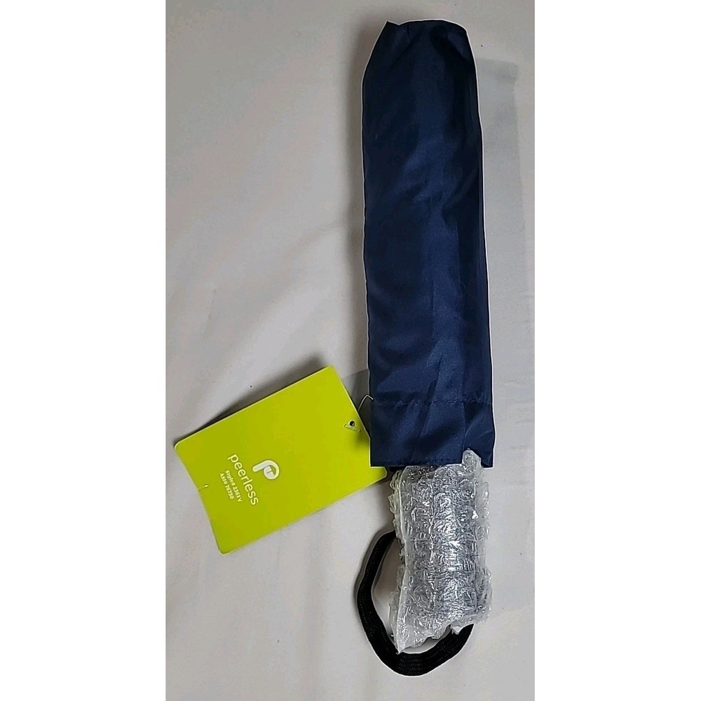 Peerless‎ Umbrella 76730 Blue Auto Open Close Compact Travel 36" Diameter NWT